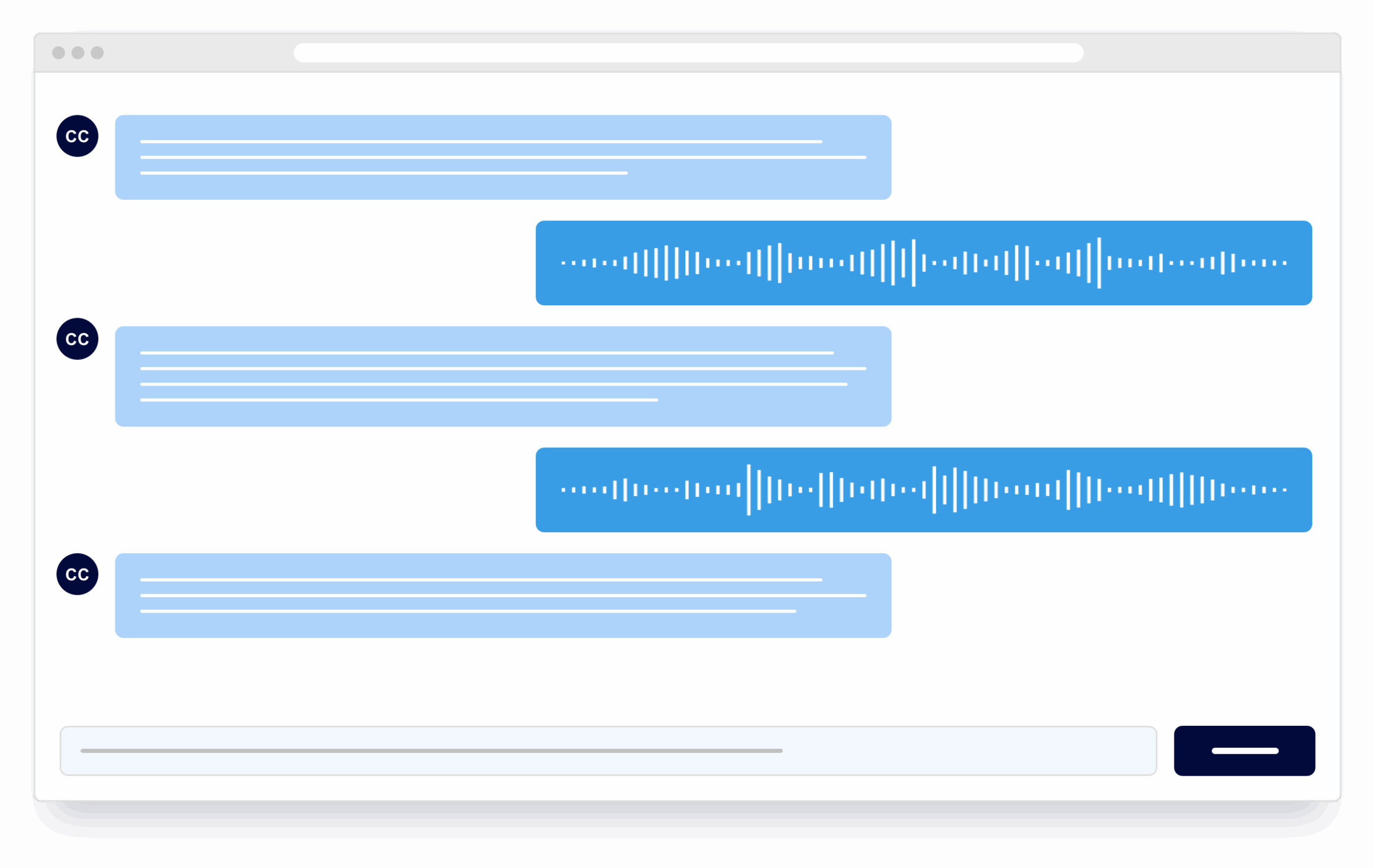 Gray DI Communication Companion AI App wireframes