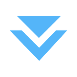 Blue down-pointing arrow